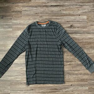 Urban Pipeline - Striped Long Sleeve Waggle Knit Shirt (Black) [L]